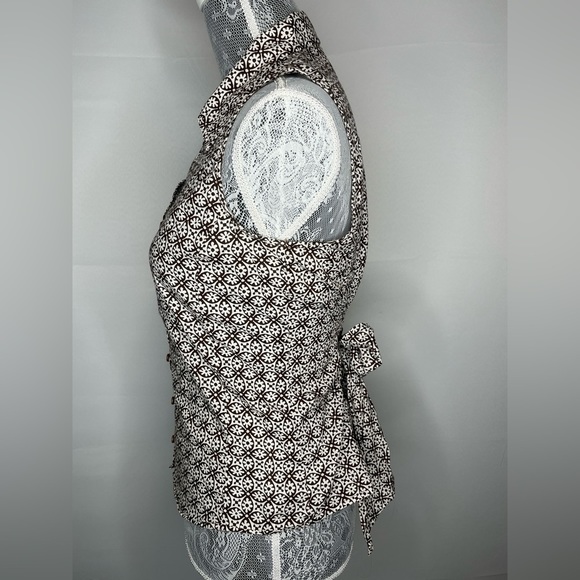 Jones New York Signature Womens Sleeveless top tie back Summer Hippie Boho Sun - Picture 3 of 5